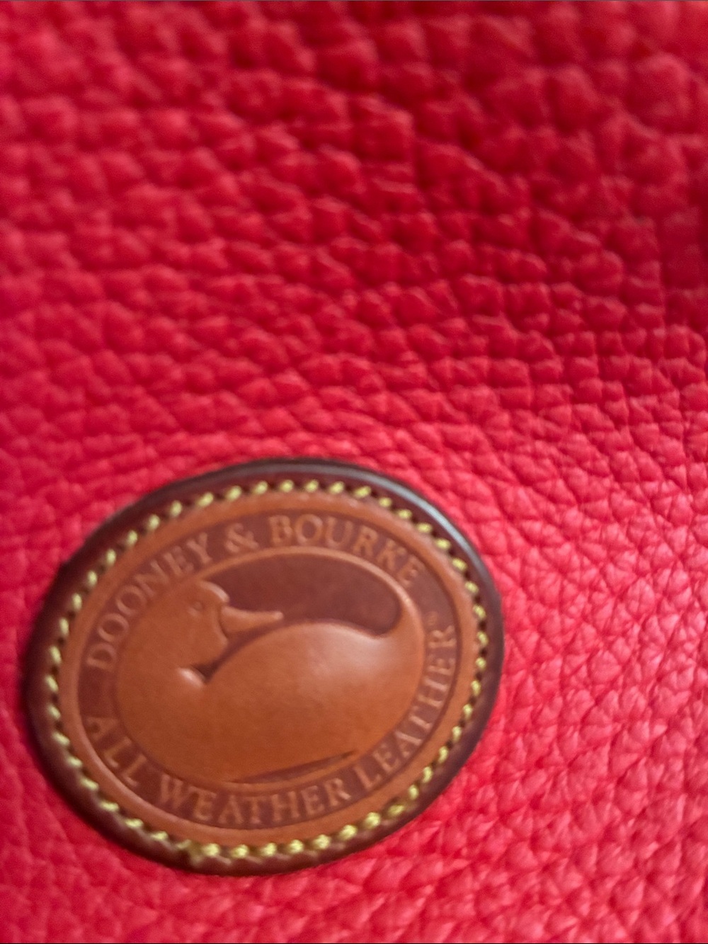 Dooney & Bourke Red Pebble All Weather Leather Drawstring Crossbody - Picture 6 of 9